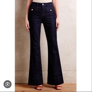 Anthropologie Dark Blue Flared Jeans